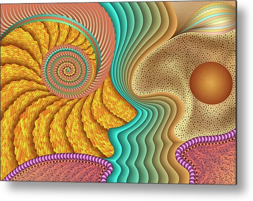 Just Another Pretty Face Metal Print featuring the digital art She Sells Seashells by Becky Titus