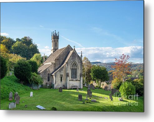 Sheepscombe Metal Print featuring the photograph Sheepscombe Village Church in Autumn by Tim Gainey