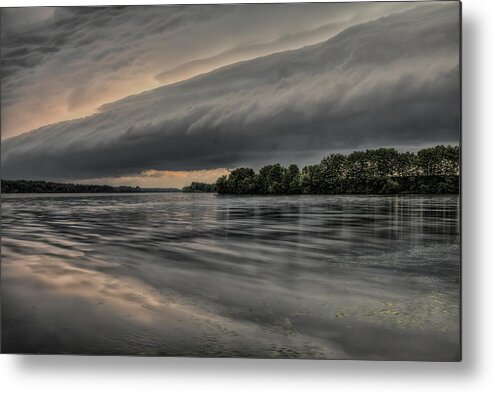 Weather Metal Print featuring the photograph Shelf Cloud Over Lake Wausau by Dale Kauzlaric