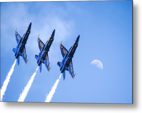 Blue Angels Metal Print featuring the photograph Shoot the Moon by Randall Allen
