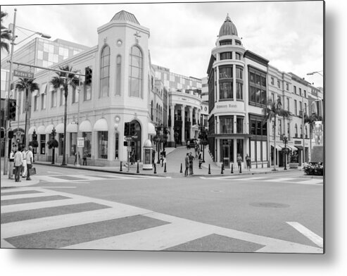 People Metal Print featuring the photograph Shopping district in Beverly Hills by Lena Wagner