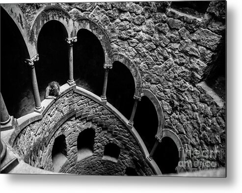 Black And White Metal Print featuring the photograph Sintra Tower by Naomi Maya