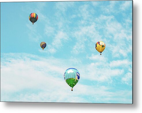Hot Air Balloons Metal Print featuring the photograph Sky Blue and Balloons by Todd Klassy