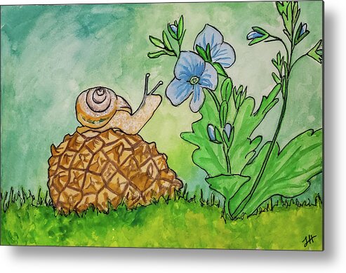 Small Metal Print featuring the painting Small by Jean Haynes