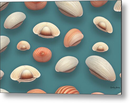Newby Metal Print featuring the digital art Small Shells by Cindy's Creative Corner