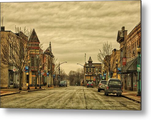 Algoma Wi Wis Wisconsin Door County Chicago New York Lighthouse Lighthouses Metal Print featuring the photograph Small Town Evening by Windshield Photography