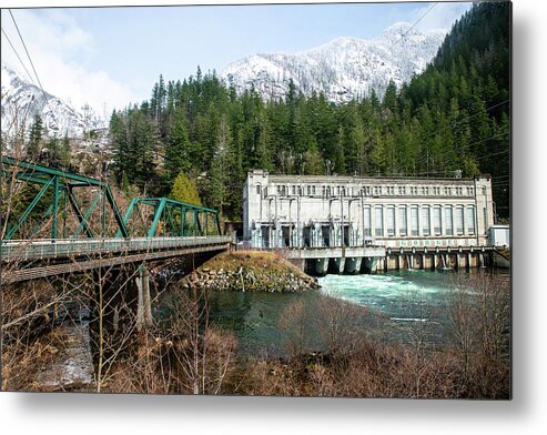 Snow Above Gorge Powerhouse Metal Print featuring the photograph Snow Above Gorge Powerhouse by Tom Cochran