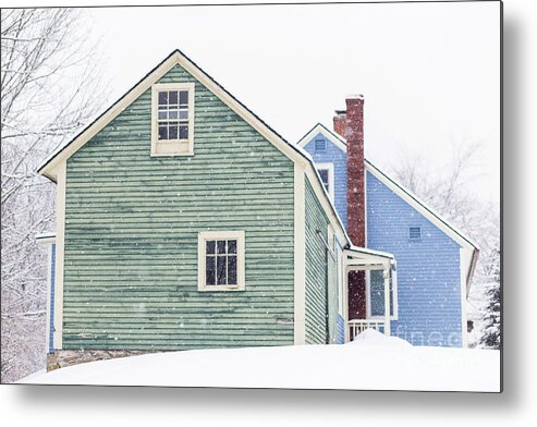 Snow Metal Print featuring the photograph Snow Storm Rural New Hampshire by Edward Fielding