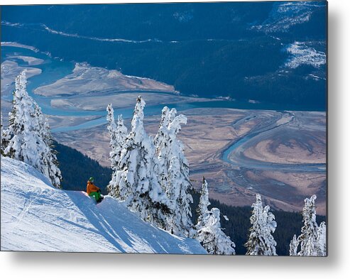 Scenics Metal Print featuring the photograph Snowboarding at Revelstoke Mountain Resort by stockstudioX