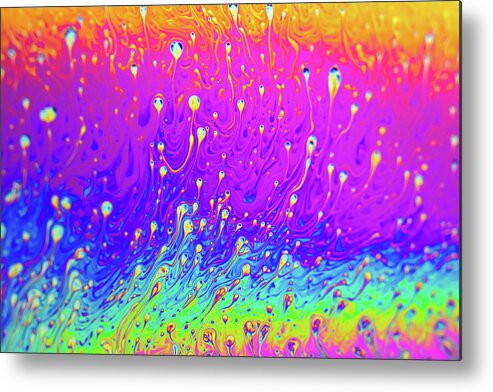 Bubble Metal Print featuring the photograph Soap Film Abstract by SR Green