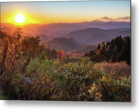 Fall Metal Print featuring the photograph Soft Autumn Sunset by David R Robinson