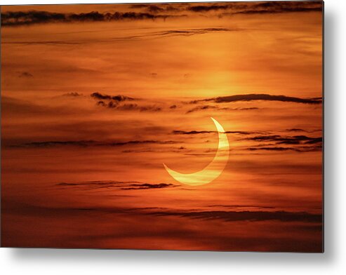 New York Metal Print featuring the photograph Solar Eclipse 2021 by Kevin Suttlehan