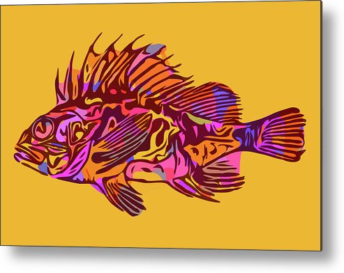 South Australian Cobbler Fish Metal Print featuring the digital art South Australian Cobbler Fish by Susan Maxwell Schmidt