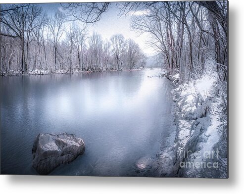 Snow Metal Print featuring the photograph South Holston in Winter by Shelia Hunt