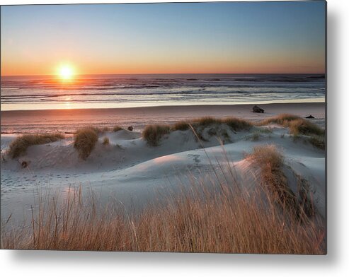 Sunset Metal Print featuring the photograph South Jetty Beach Sunset, No. 3 by Belinda Greb
