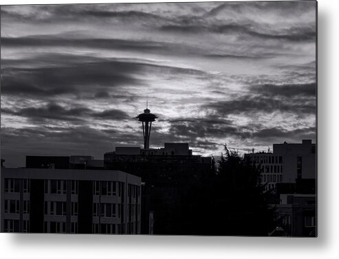 Space Needle Metal Print featuring the photograph Space Needle Seattle Cityscape by Cathy Anderson