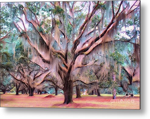 Spanish Moss Metal Print featuring the photograph Spanish Moss Number One - Dreamy and Golden by Sea Change Vibes