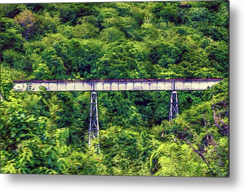 St Kitts Metal Print featuring the mixed media St. Kitts Scenic Railway Jungle Bridge by Pheasant Run Gallery