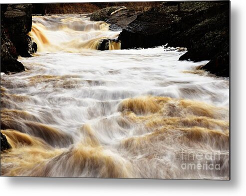 Photography Metal Print featuring the photograph St Louis River Waterfall by Larry Ricker