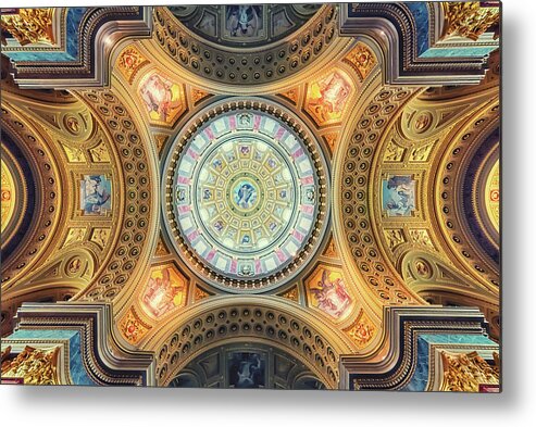 Architecture Metal Print featuring the photograph St. Stephen's Basilica in Budapest by Manjik Pictures