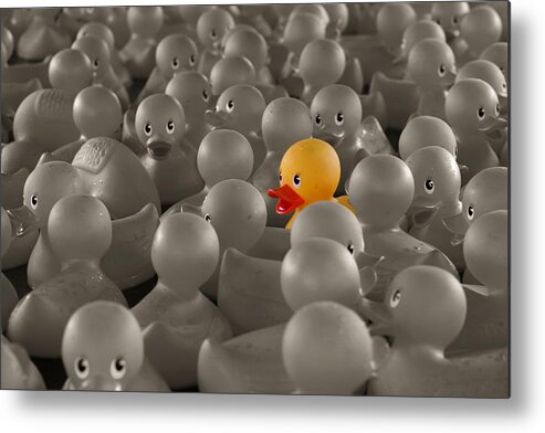 Rubber Metal Print featuring the photograph Standing Out in a Crowd by Brad Barton