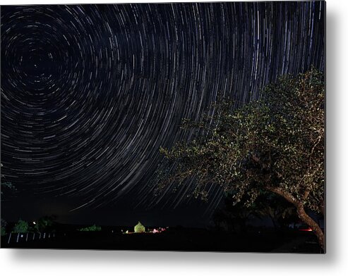 Astrophotography Metal Print featuring the digital art Star Trails June 2022 by Brad Barton