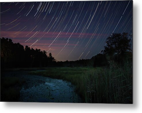 New Jersey Metal Print featuring the photograph Star Trails Over Shane Branch at Friendship by Kristia Adams