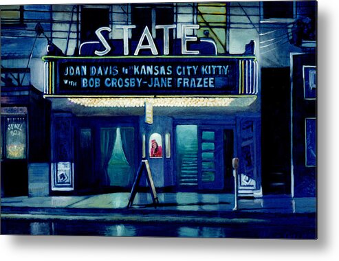 Old Theaters Metal Print featuring the painting State Theater by Blue Sky