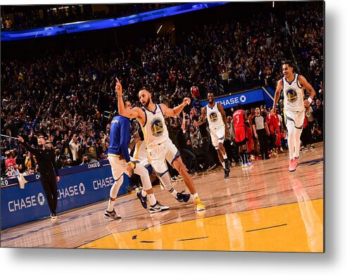 California Metal Print featuring the photograph Stephen Curry and Andrew Wiggins by Noah Graham