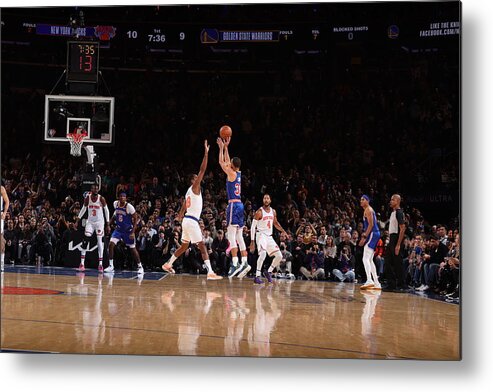 Stephen Curry Metal Print featuring the photograph Stephen Curry and Ray Allen by Nathaniel S. Butler