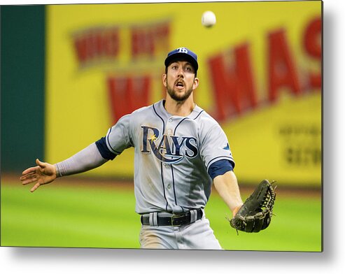 Three Quarter Length Metal Print featuring the photograph Steven Souza and Francisco Lindor by Jason Miller