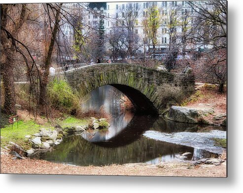 Ny Metal Print featuring the photograph Stone Bridge Central Park New York by Chuck Kuhn