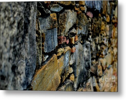 Stone Wall Photography Metal Print featuring the photograph Stone Wall Textures and Shapes by Expressions By Stephanie