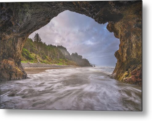 Oregon Metal Print featuring the photograph Storm in the Cave by Darren White