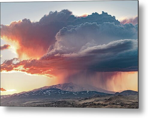 Storm Metal Print featuring the photograph Storm over Peavine 9487 by Janis Knight