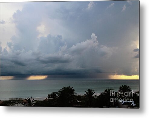 Landscape Metal Print featuring the photograph Storm Ready to Come Ashore by Mariarosa Rockefeller