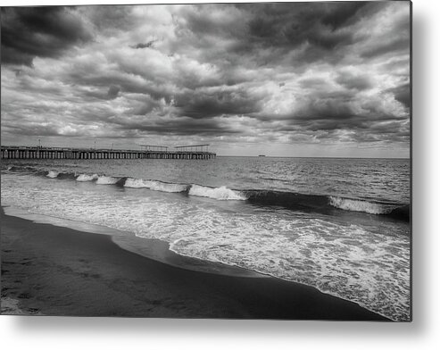 Coney Island Metal Print featuring the photograph Stormy Seascape by Cate Franklyn