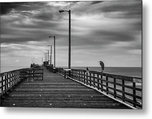 Landscape Metal Print featuring the photograph Stranger on the Pier by Grant Sorenson