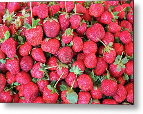 Strawberry Metal Print featuring the photograph Strawberry Background by Mikhail Kokhanchikov