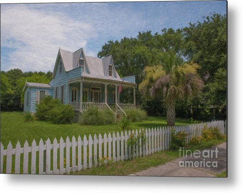 Story Book Home Metal Print featuring the painting Sullivan's Island Coastal Cottage - Charleston South Carolina by Dale Powell