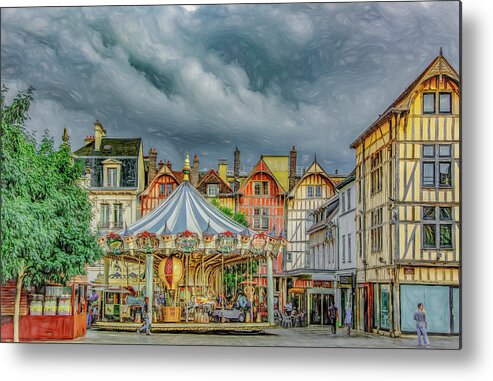 Troyes Metal Print featuring the photograph Summer in Troyes, France by Marcy Wielfaert