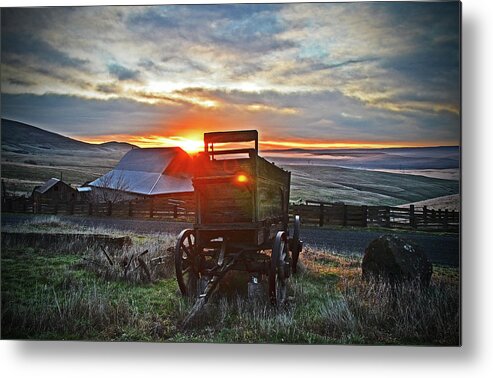  Metal Print featuring the digital art Sun rising On Dallas Mountain Ranch  by Fred Loring