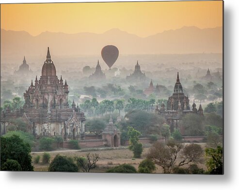 Sunrise Metal Print featuring the photograph Sunrise at Bagan by Arj Munoz