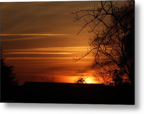 Golden Metal Print featuring the photograph Sunrise Gilds the Sky December 27 2020 by Miriam A Kilmer