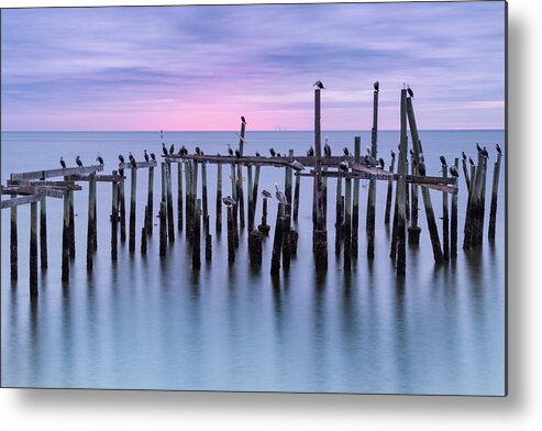 Blue Metal Print featuring the photograph Sunrise on the Gulf, Cedar Key, Florida by Dawna Moore Photography