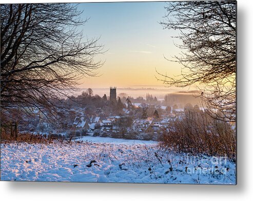 Chipping Campden Metal Print featuring the photograph Sunrise over Chipping Campden in the Snow by Tim Gainey