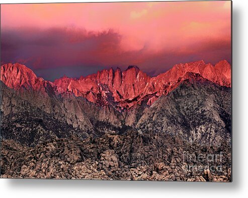 Dave Welling Metal Print featuring the photograph Sunrise Storm Alabama Hills California by Dave Welling