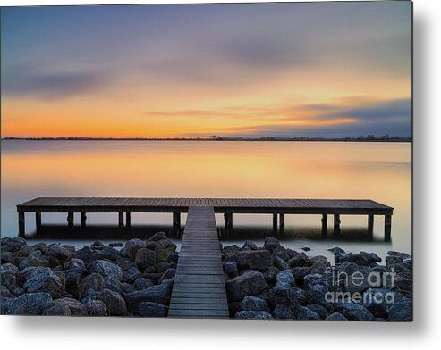 Schildmeer Metal Print featuring the photograph Sunset at Schildmeer by Henk Meijer Photography