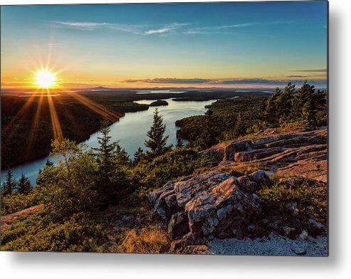 Acadia Metal Print featuring the photograph Sunset Beech Mountain, Acadia NP by Jeff Sinon
