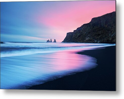 Iceland Metal Print featuring the photograph Sunset Glow at Vik by Henry w Liu